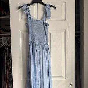 Light Blue Sleeveless Dress with Tie Straps